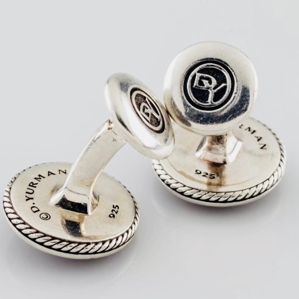 David Yurman Pave Black Diamond Cufflinks 2.87 CT - Picture 4 of 6